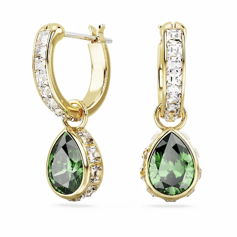 Swarovski Pear Shape Green Stilla Drop Earrings