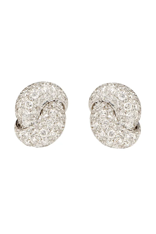 Diamond Love Knot Stud Earrings