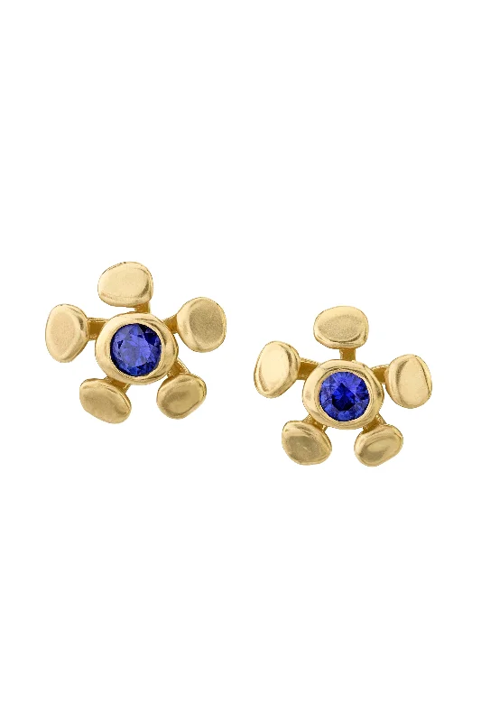 Blue Sapphire Chrona Stud Earrings