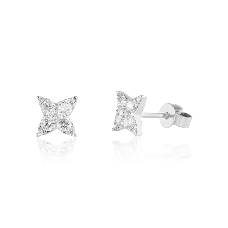 Marquise Shaped Cluster Diamond Studs