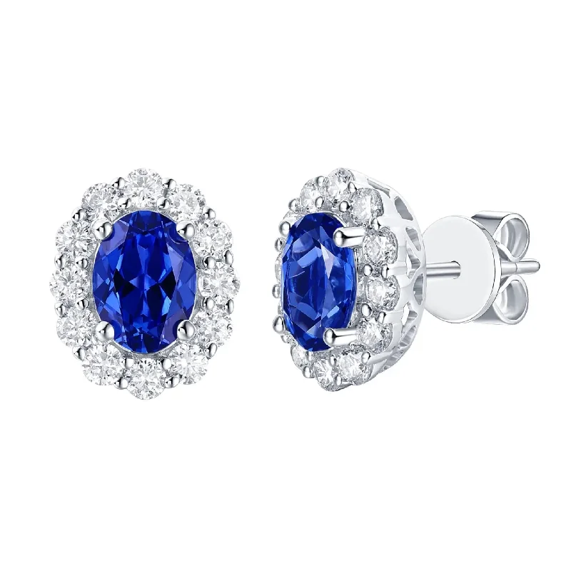 Sapphire & Diamond Stud Earrings