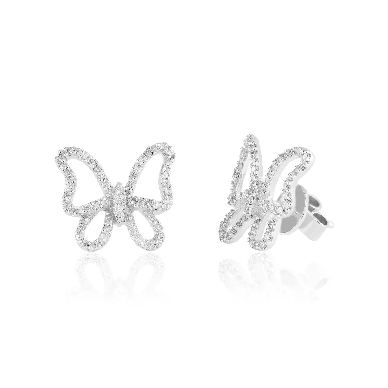 Butterfly Diamond Stud Earrings