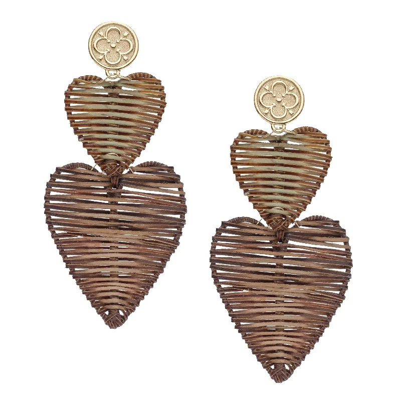 Woven with LOVE Heart Earrings