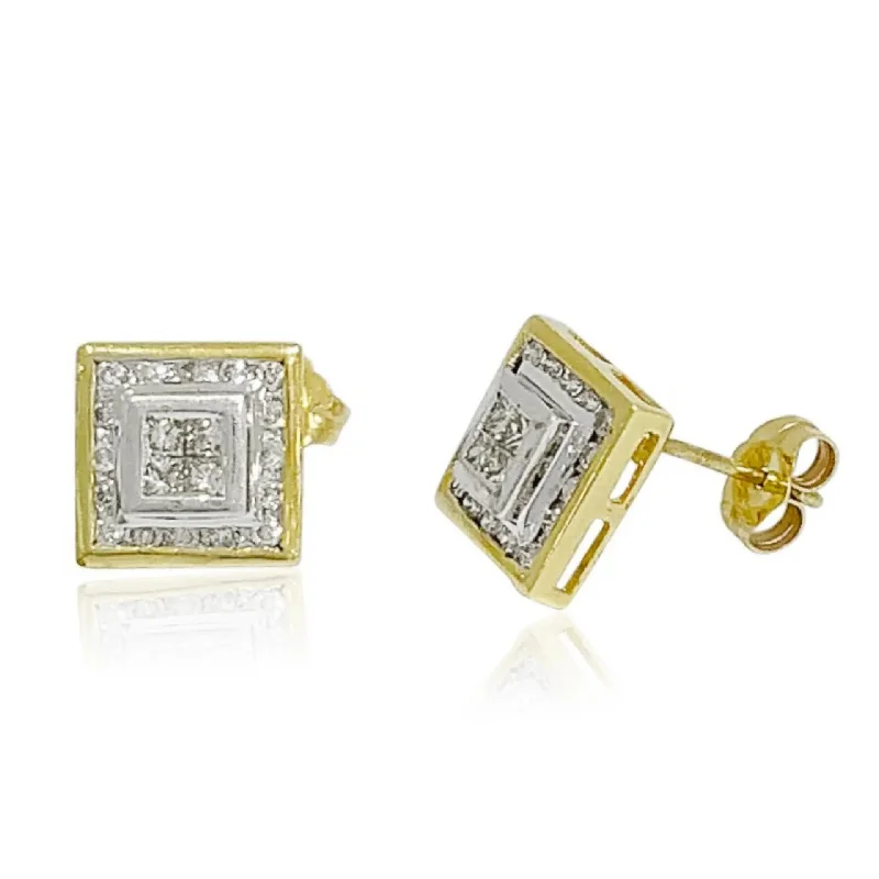 Yellow Gold Diamond Stud Earrings