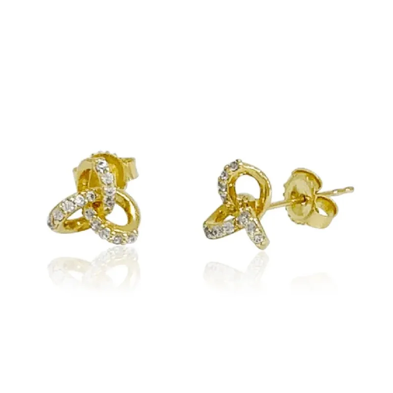 Yellow Gold Swirl Stud Earrings