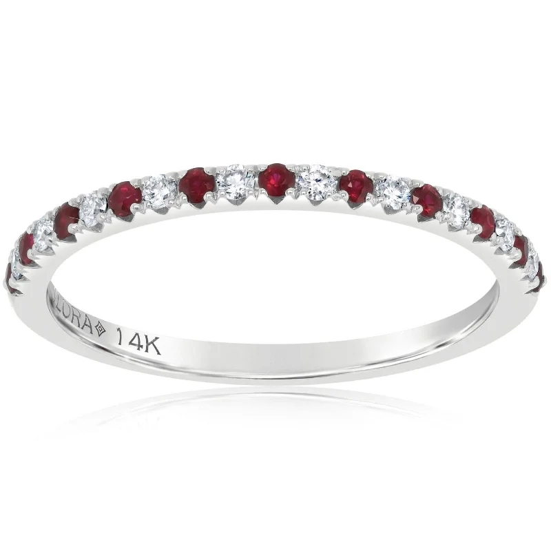 Alternating Ruby & Diamond Band