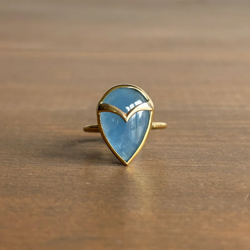 Aquamarine Owl Ring