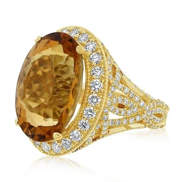 Citrine & Diamond Ring