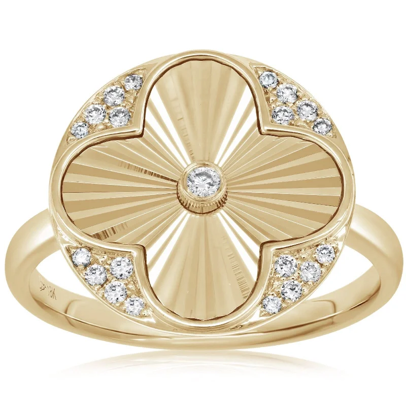 DOVES Fluted Diamond Ring