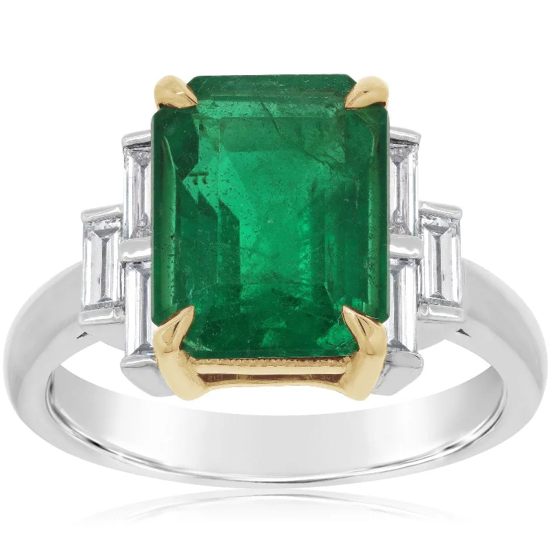 Emerald & Baguette Diamond Ring