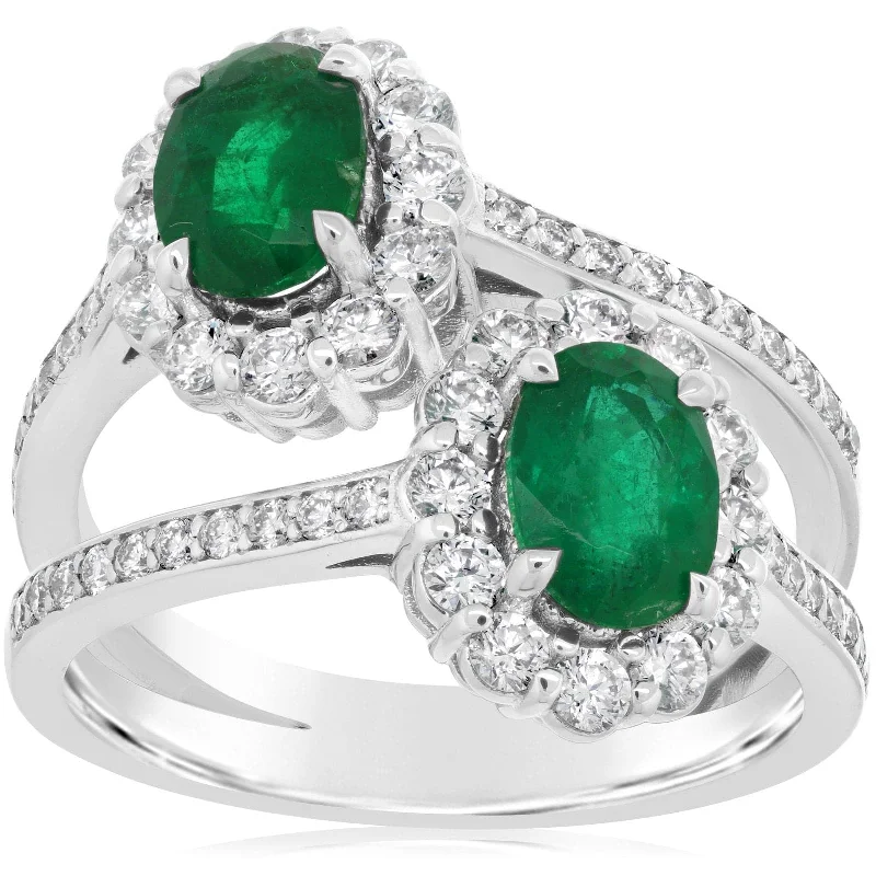 Emerald & Diamond Double Ring