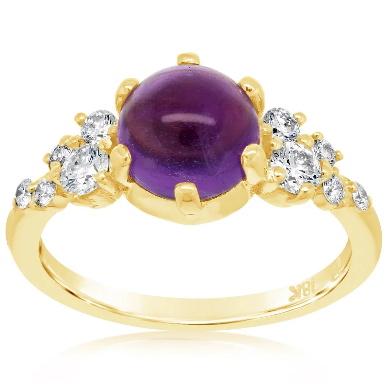 Estate Amethyst & Diamond Ring