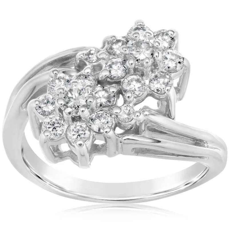 Estate Diamond Double Flower Ring