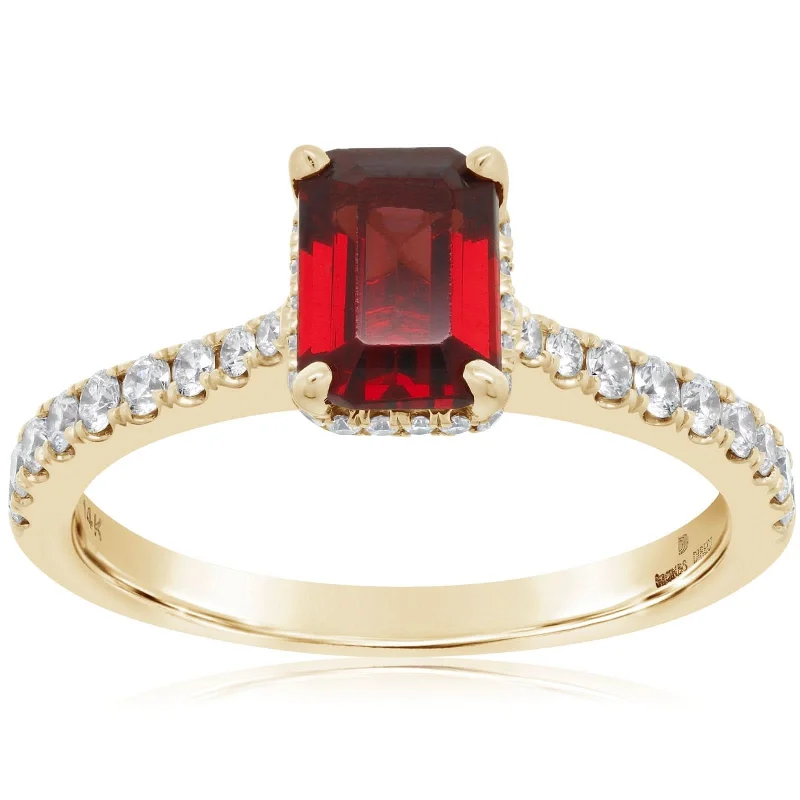 Estate Garnet Ring with Diamonds