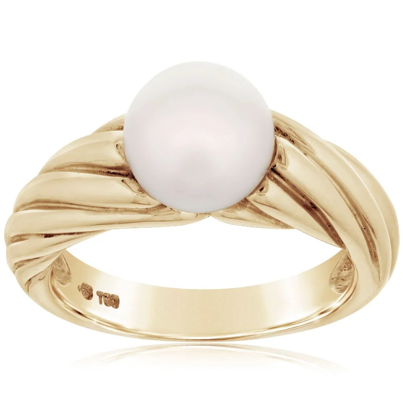 Estate Mikimoto Akoya Pearl Twist Ring