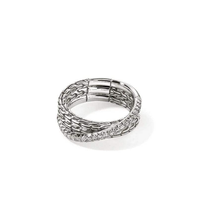 JOHN HARDY 7mm Essential Diamond Crossover Ring