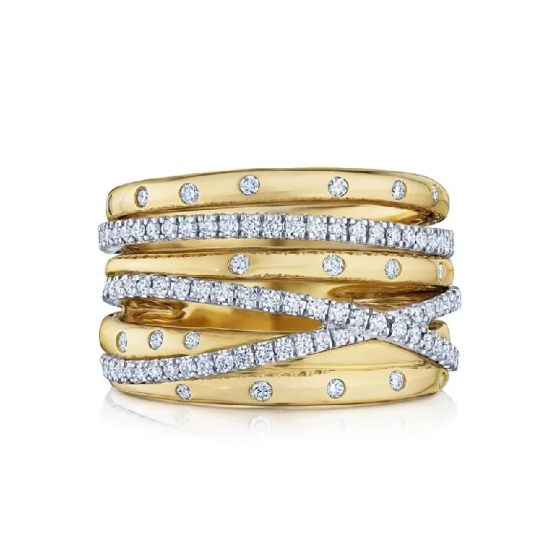 KWIAT Orbit Wide Stacked Diamond Ring