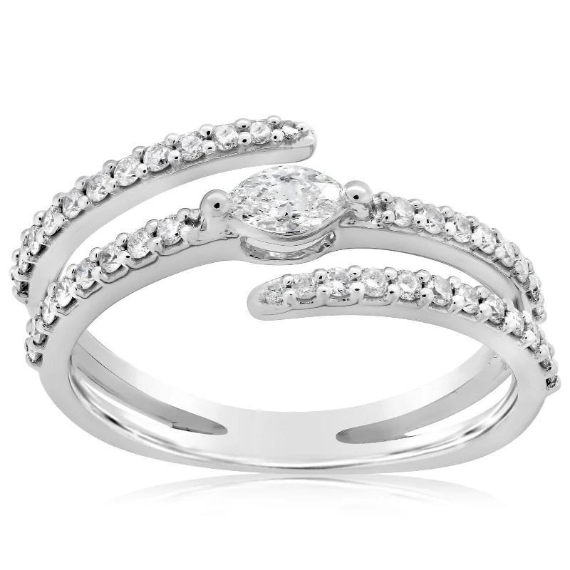 Marquise Center Diamond Wrap Ring