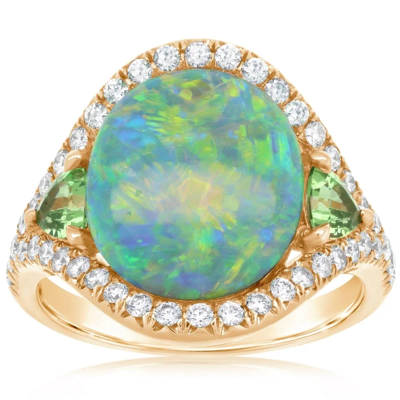 OMI PRIVE Opal, Tsavorite, and Diamond Ring