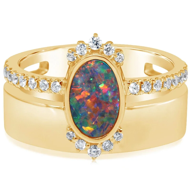 Opal & Diamond Ring