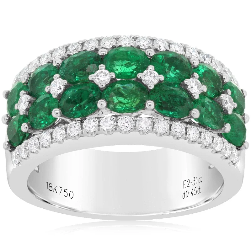 Oval Cut Emerald & Diamond Ring