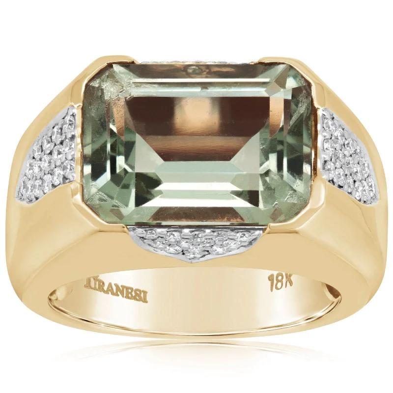 PIRANESI Green Amethyst & Diamond Ring