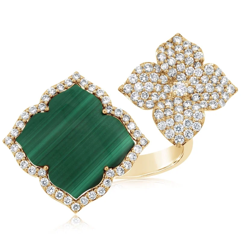 PIRANESI Malachite & Diamond Fiore Double Ring