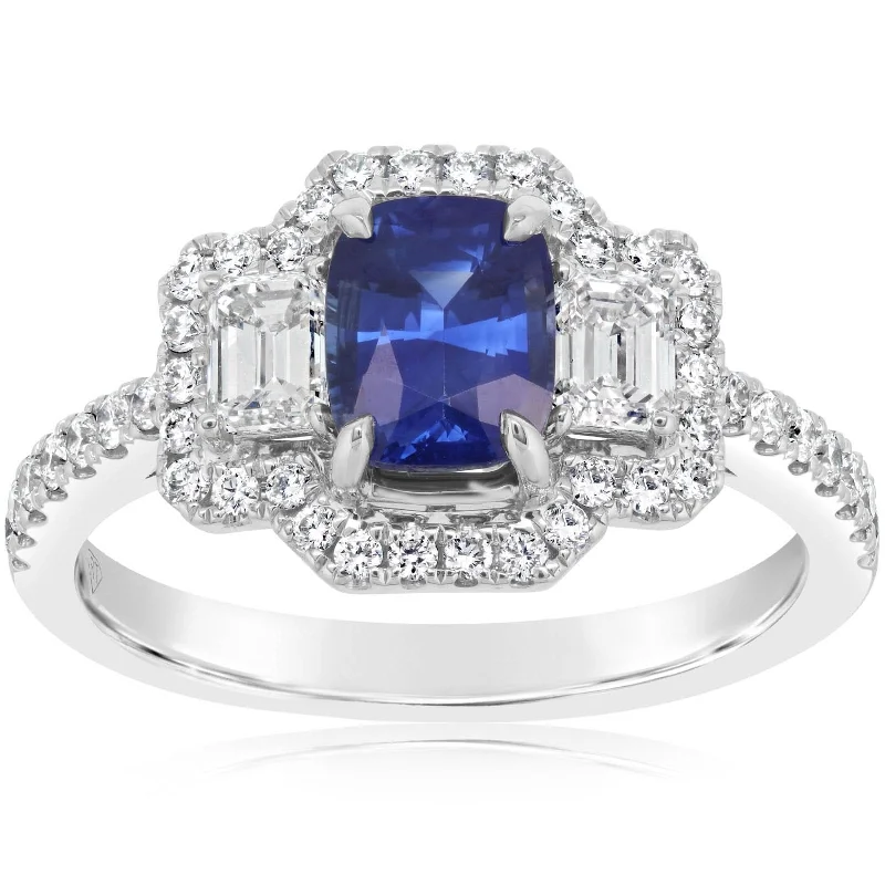 Sapphire & Diamond Ring with Diamond Band