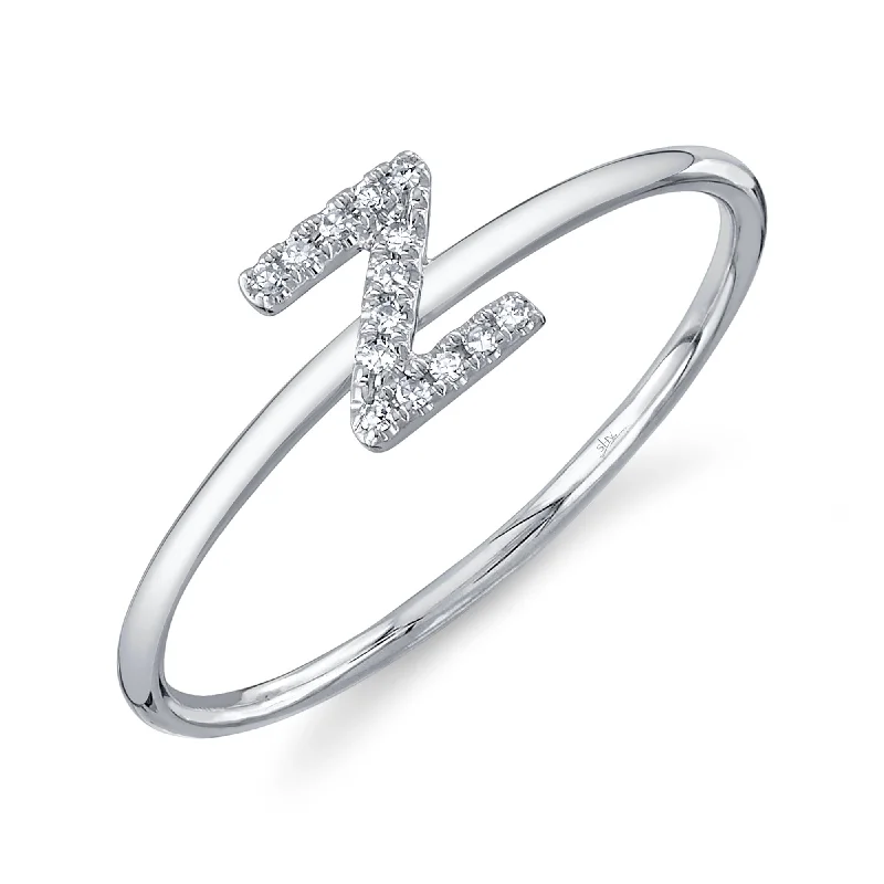 0.05CT 14K W/G DIAMOND LADY'S RING - INITIAL Z