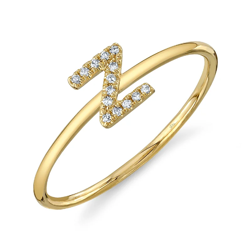 0.05CT 14K Y/G DIAMOND LADY'S RING - INITIAL Z