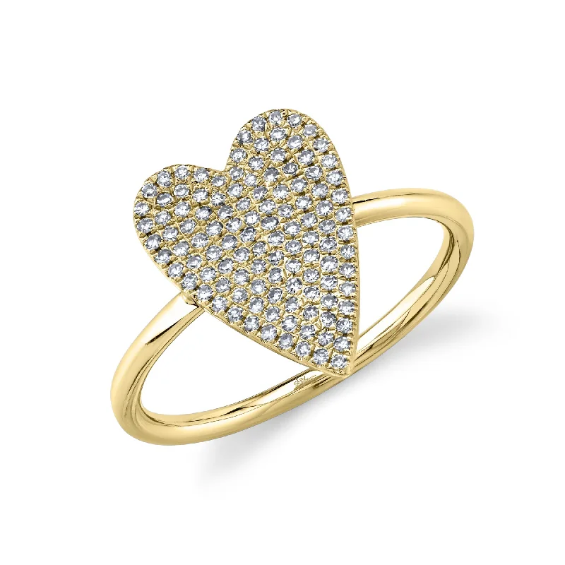 0.26CT 14K Y/G DIAMOND PAVE HEART LADY'S RING