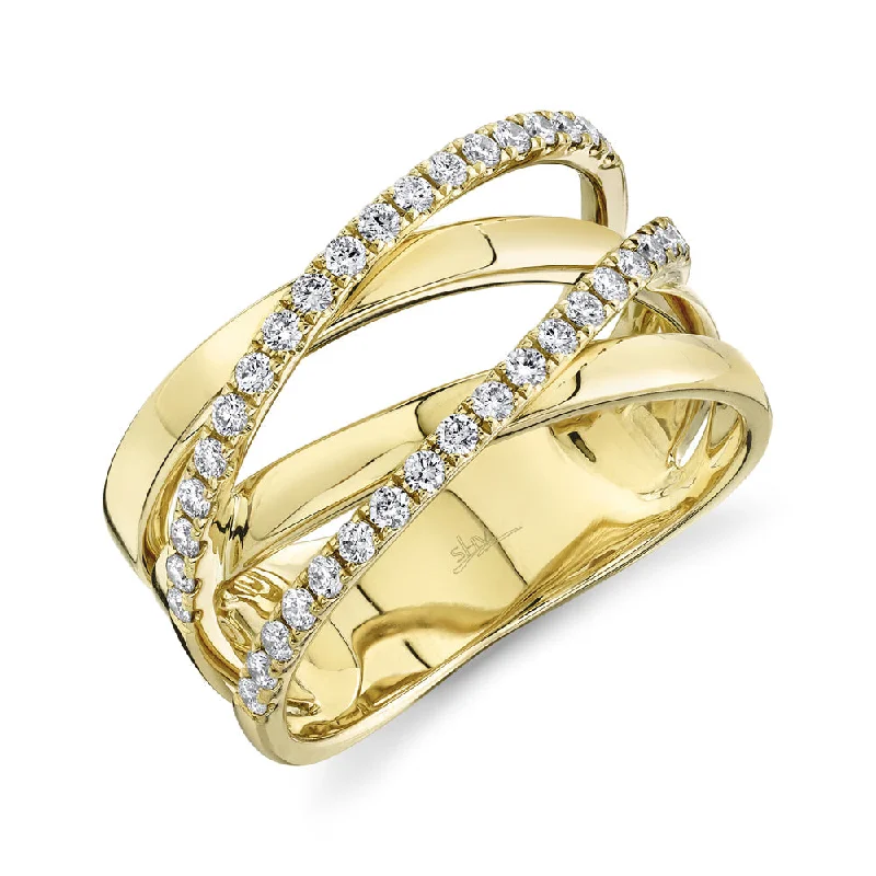 0.41CT 14K Y/G DIAMOND BRIDGE RING