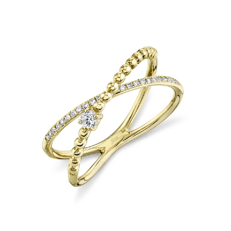 0.12CT 14K Y/G DIAMOND BRIDGE RING