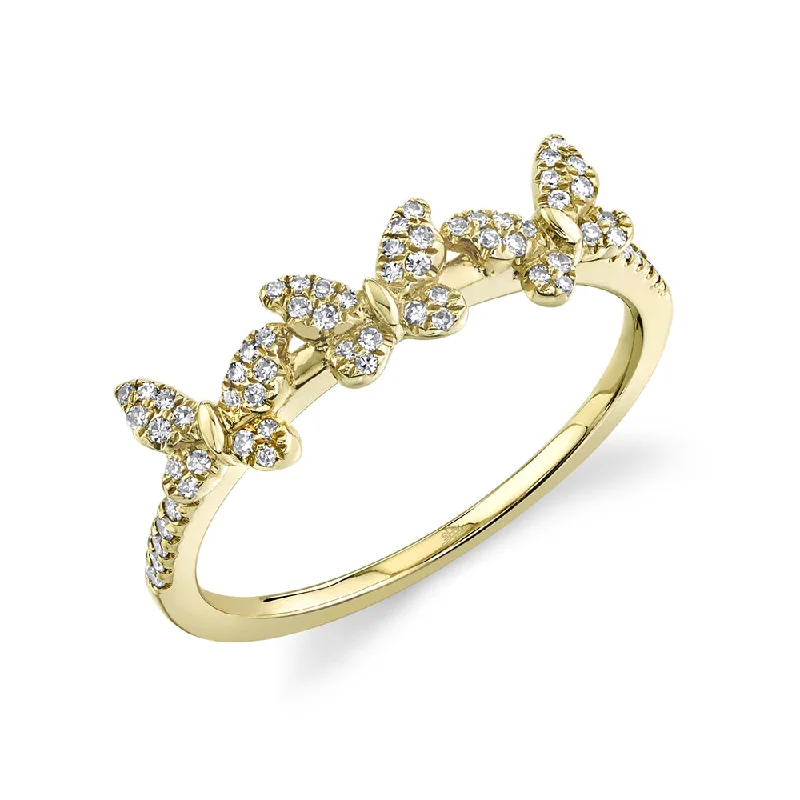 0.15CT 14K Y/G DIAMOND BUTTERFLY RING