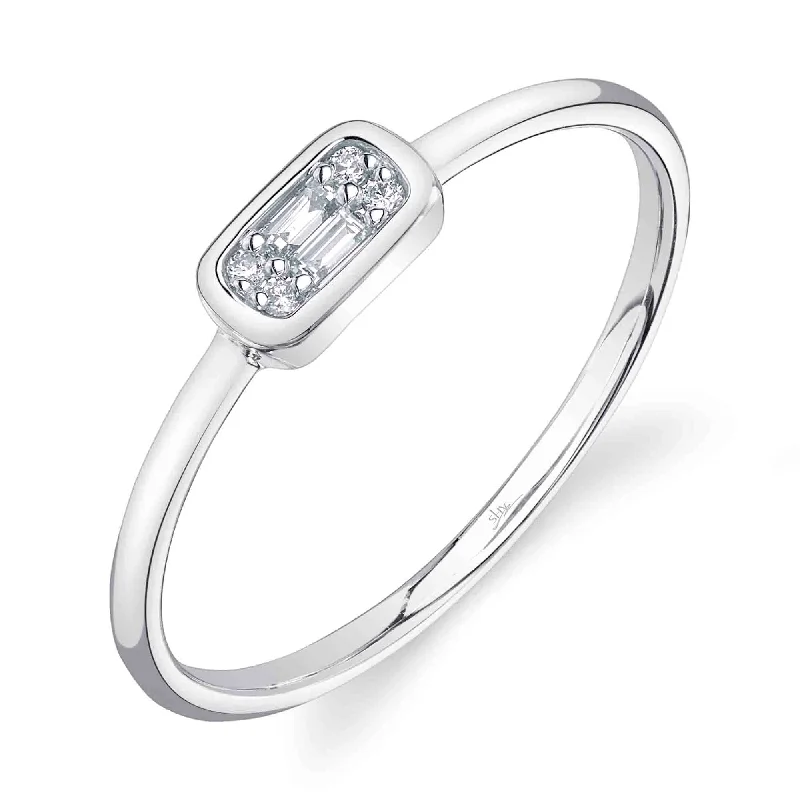 0.07CT 14K W/G DIAMOND BAGUETTE RING