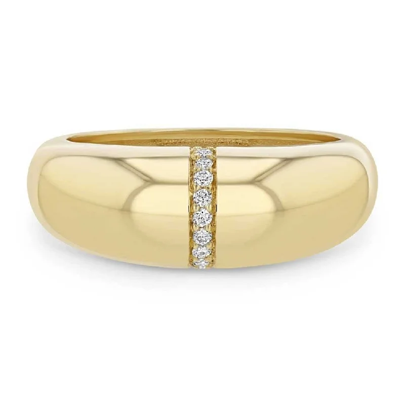 ZOE CHICCO Pave Diamond Line Small Aura Ring