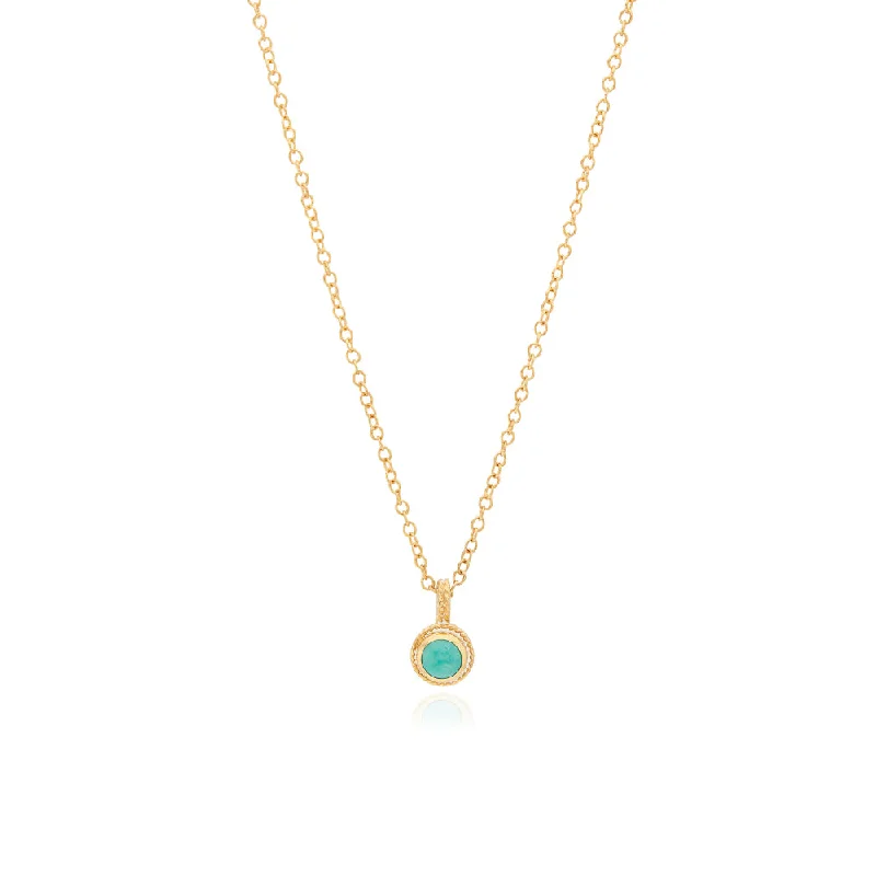 Anna Beck Small Turquoise Circle Drop Necklace