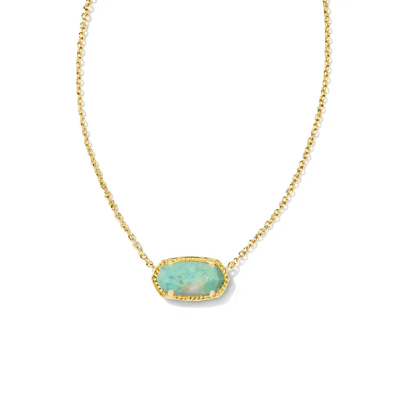 Kendra Scott Elisa Necklace -  Gold Sea Green Chrysocolla