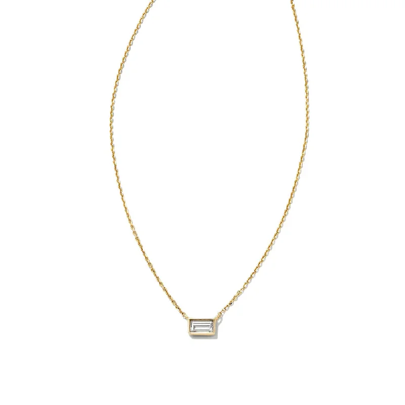 Kendra Scott Isabella 14k Gold Pendant Necklace in .18ct White Diamond