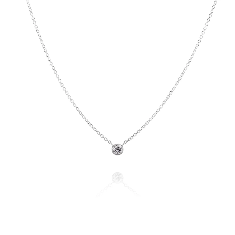 Smyth Jewelers Sterling Silver 0.20-0.24ct Round Solitaire Diamond Bezel Pendant