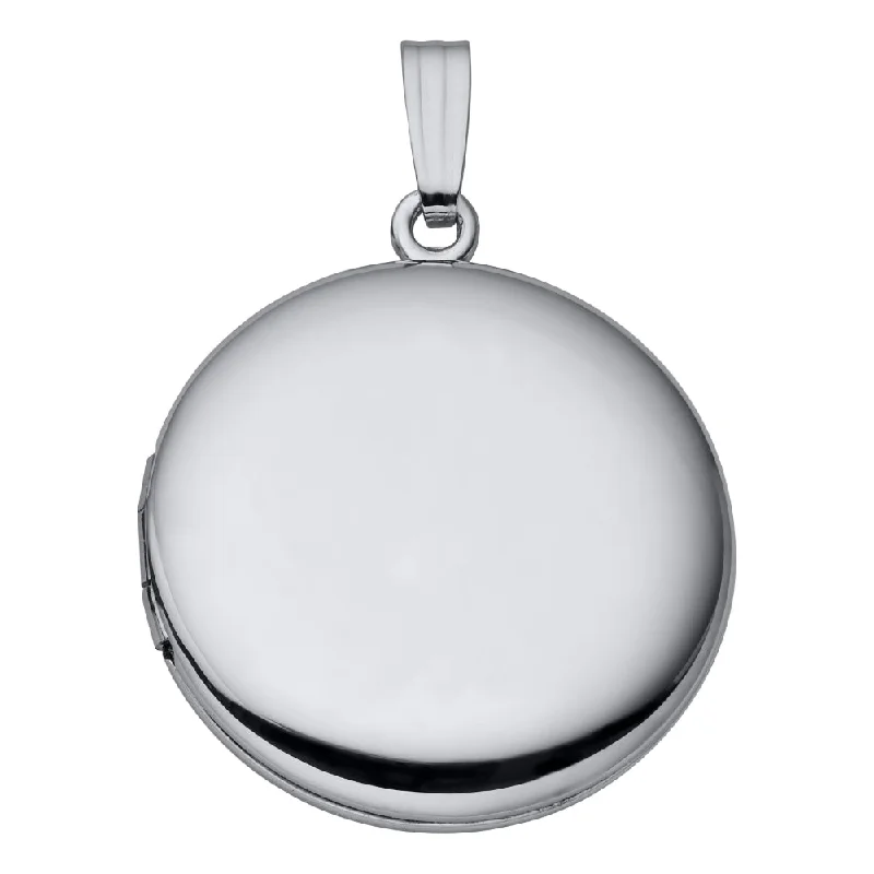 Sterling Silver Round Polished Locket Necklace 20"