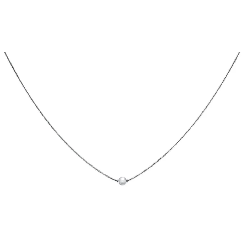 Sterling Silver Single Bead Necklace