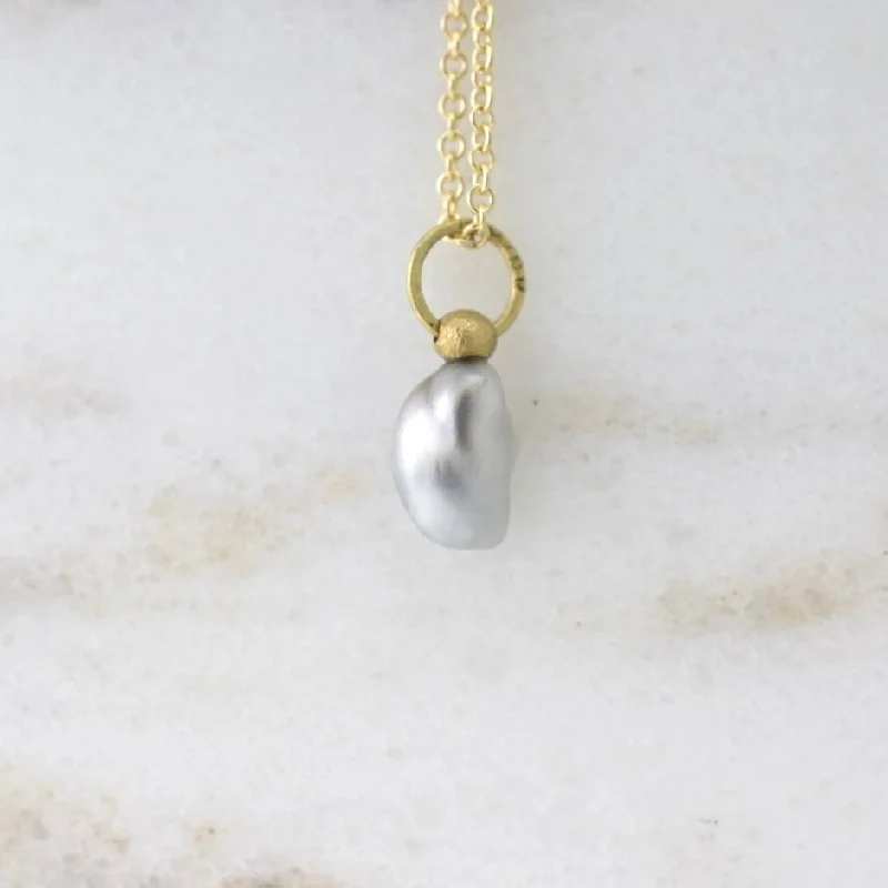 Cool Grey Tahitian Keshi Pearl Charm 4