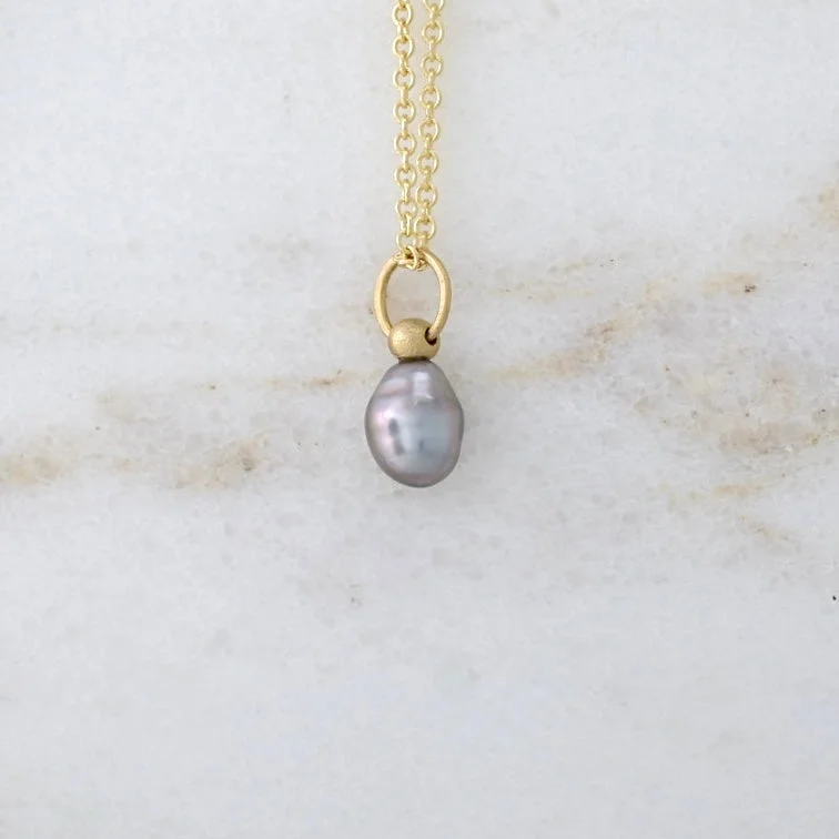 Blue Grey Tahitian Keshi Pearl Charm 1